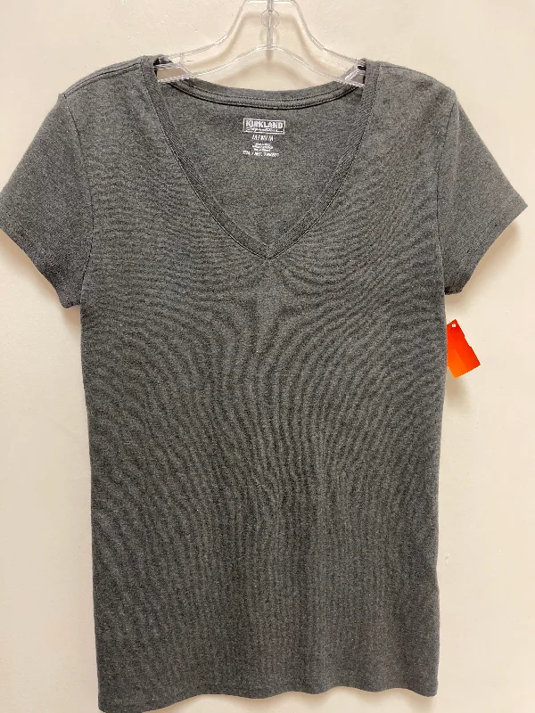 Top Short Sleeve By Kirkland In Grey, Size: M