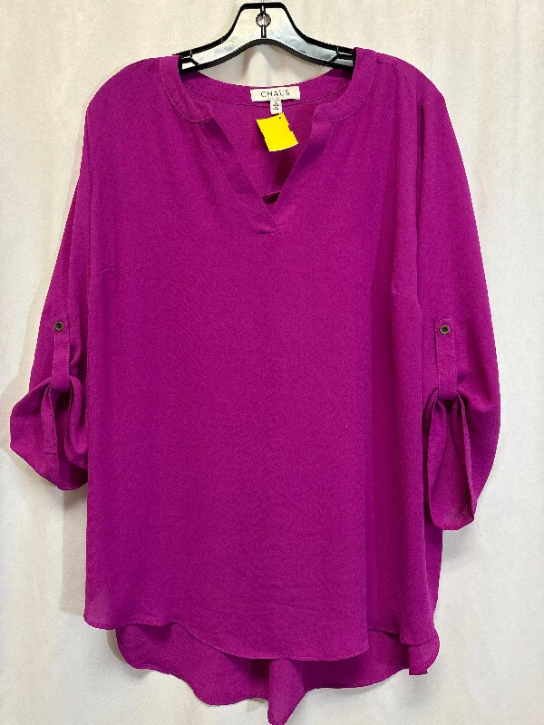 Top 3/4 Sleeve By Chaus In Pink, Size: 1x