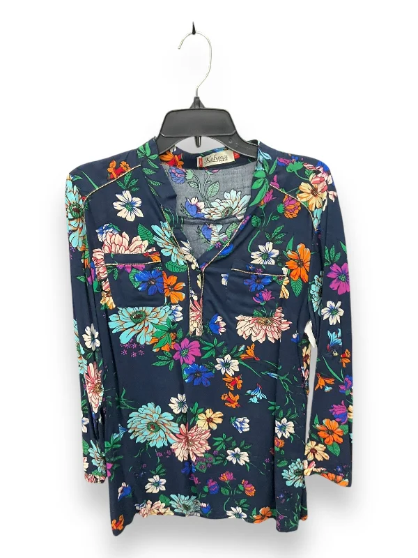 Tunic Long Sleeve By Clothes Mentor In Floral, Size: M