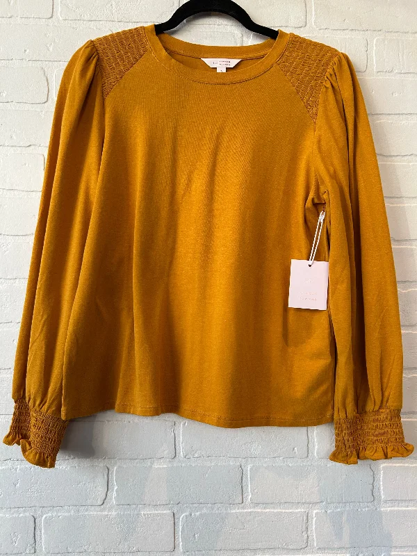 Top Long Sleeve By Lc Lauren Conrad In Gold, Size: S