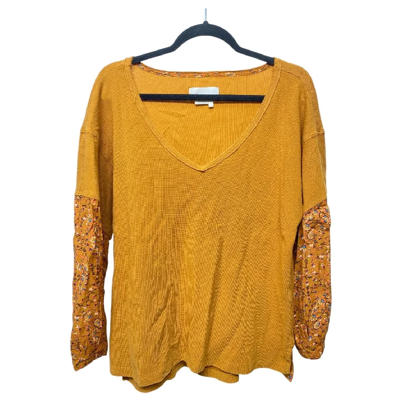 Top Long Sleeve By Anthropologie In Orange, Size: S