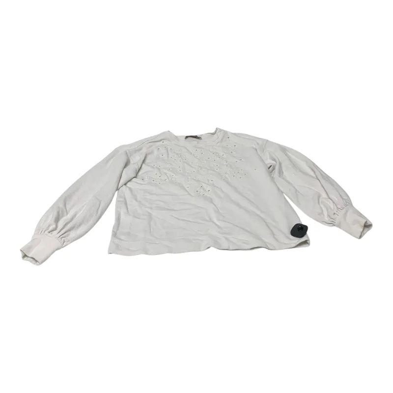 Top Long Sleeve By Loft In White, Size: M