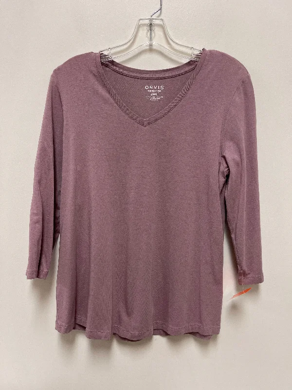 Top Long Sleeve By Orvis In Purple, Size: M