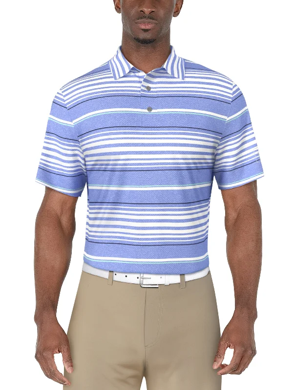 Men's Short Sleeve Chest Stripe Printed Polo