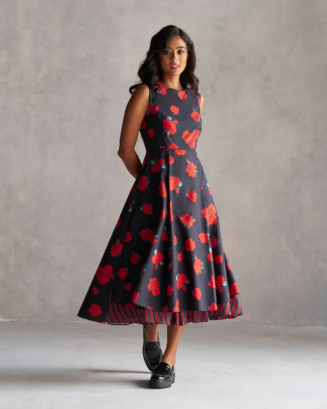 Tapas Layered Dress - Black & Red