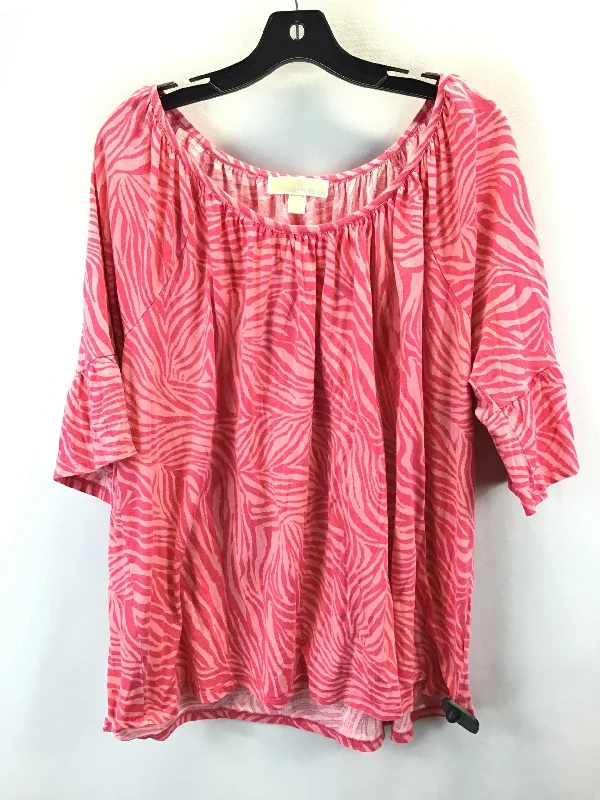 Top 3/4 Sleeve By Michael Kors In Pink, Size: 3x