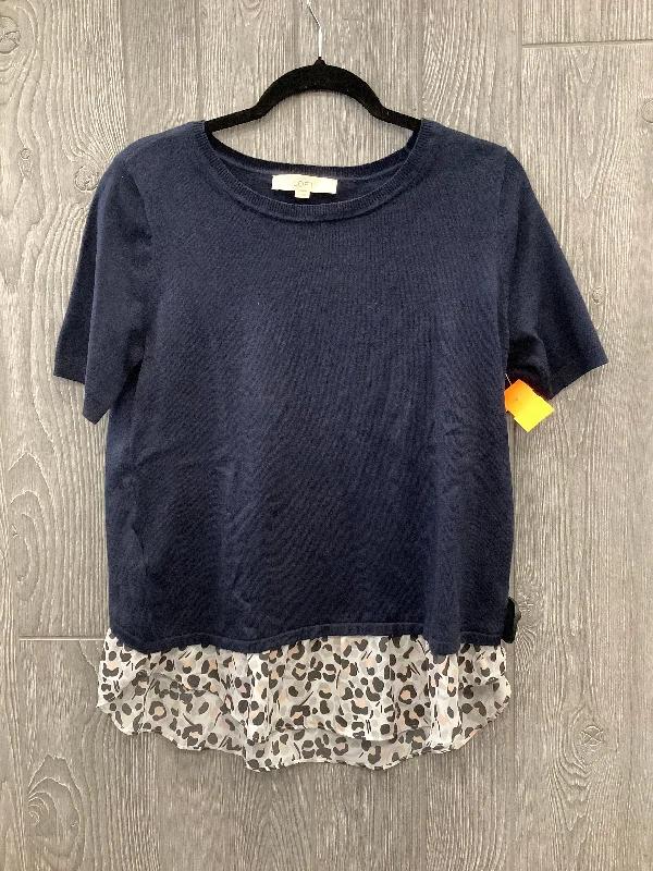 Top Short Sleeve By Loft In Blue, Size: S