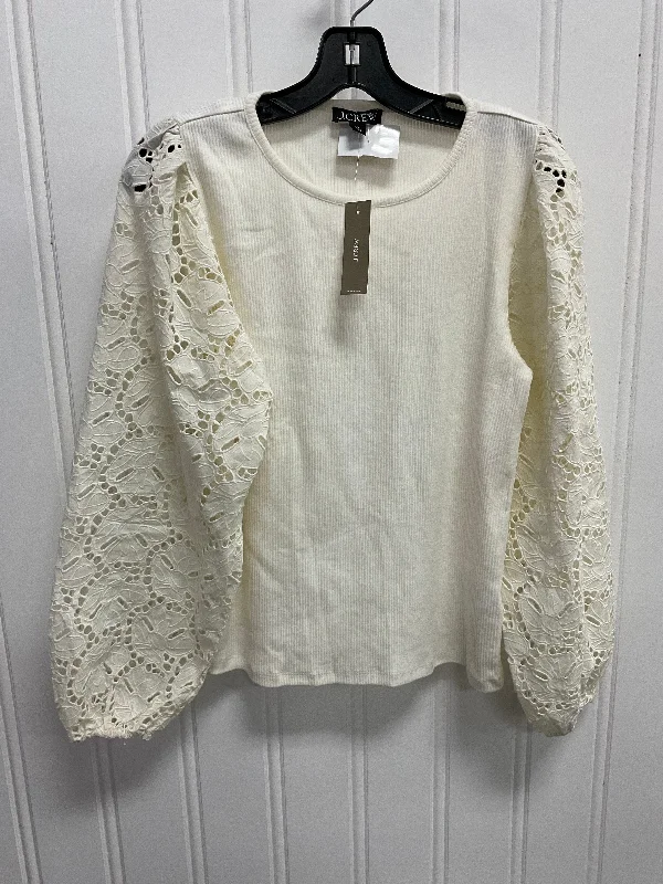 Top Long Sleeve By J. Crew In Cream, Size: M