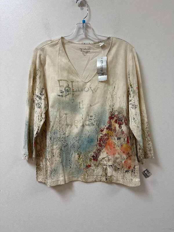 Top Long Sleeve By Chicos In Cream, Size: L