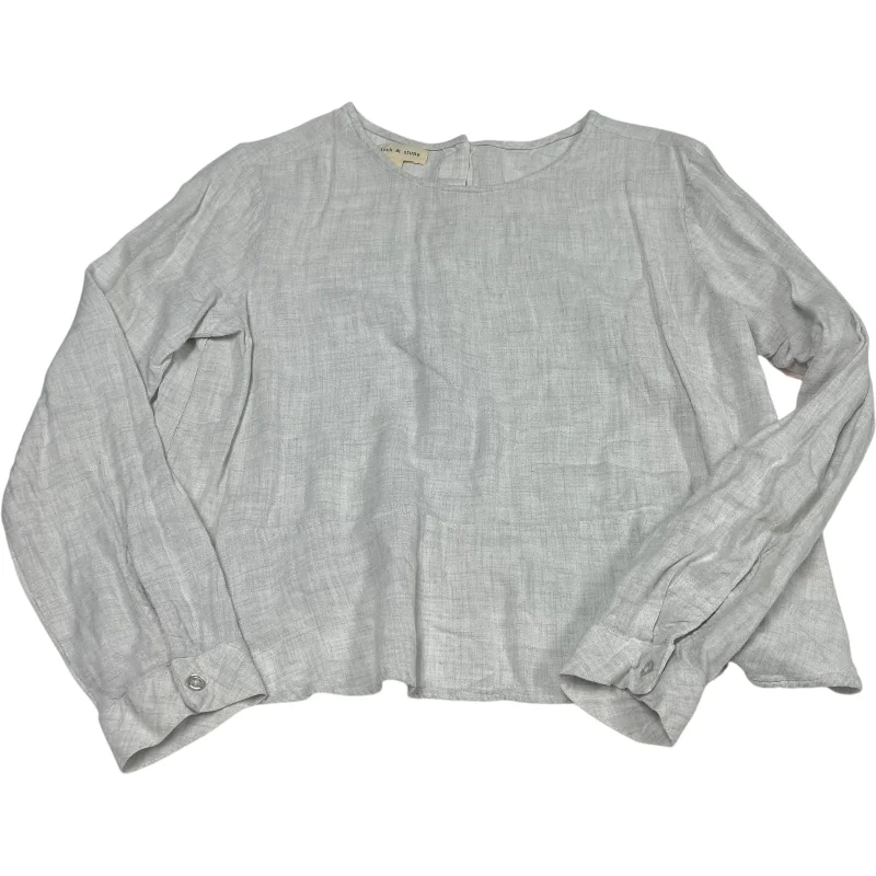 Top Long Sleeve By Cloth & Stone In Grey, Size: L