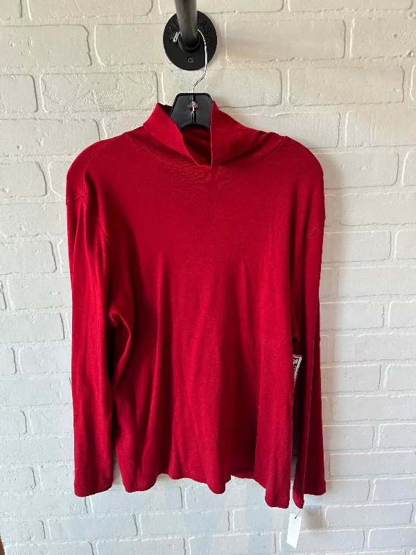 Top Long Sleeve Basic By Talbots In Red, Size: 1x