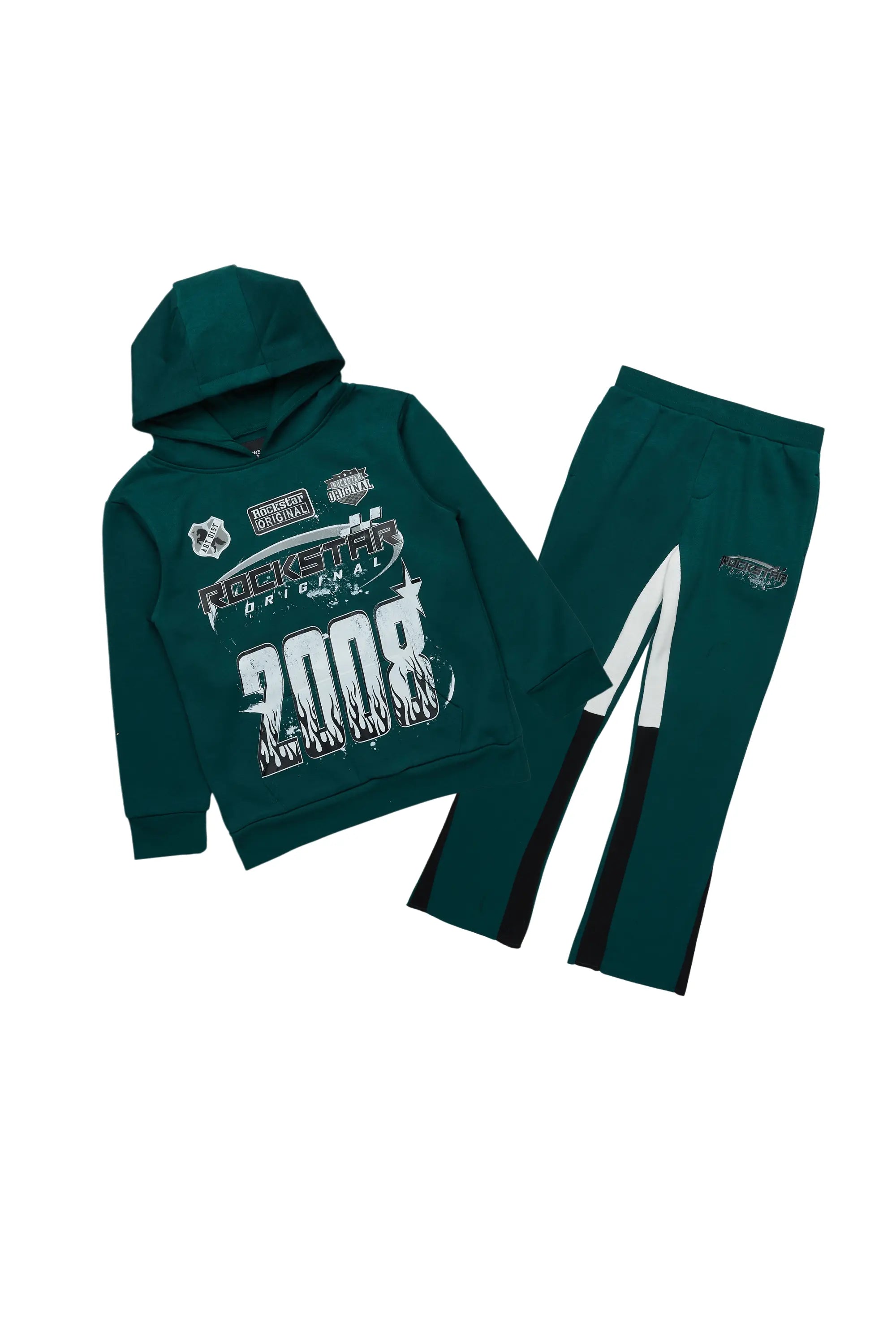 Boys Amos Dark Green Stacked Track Set