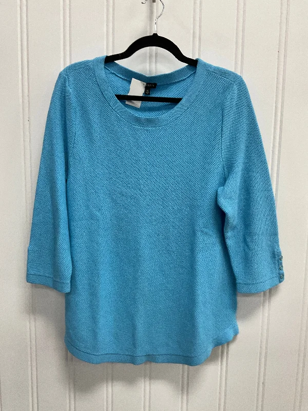 Top 3/4 Sleeve By Talbots In Blue, Size: Xl