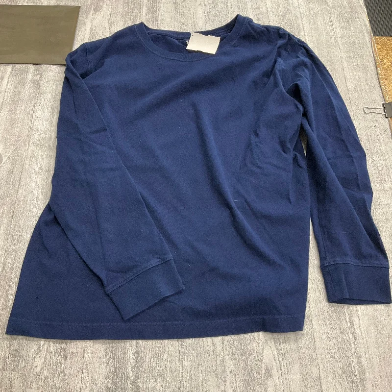 Top Long Sleeve Basic By Lands End In Navy, Size: L