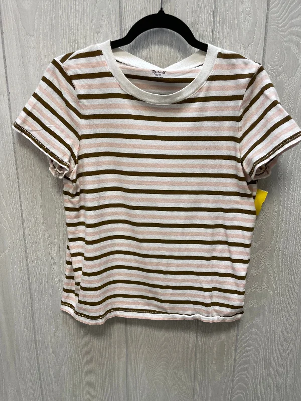 Top Short Sleeve Basic By Madewell In Striped Pattern, Size: M