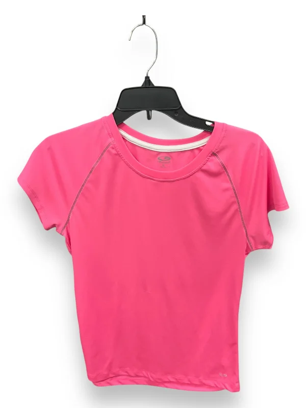 Top Short Sleeve By Champion In Pink, Size: L