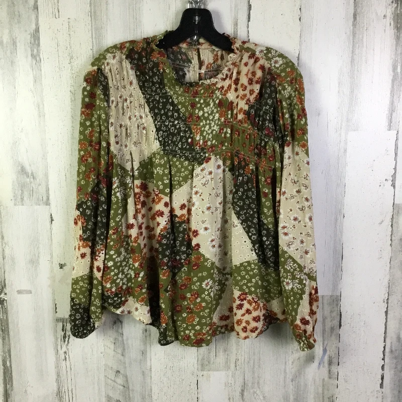 Top Long Sleeve By Indigo Soul In Green, Size: S