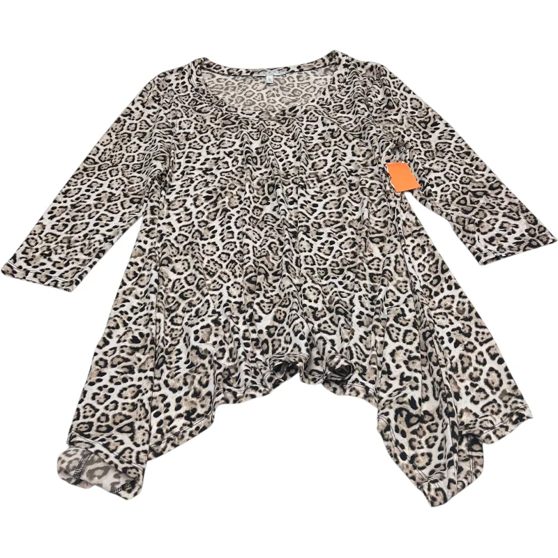 Tunic 3/4 Sleeve By Chaus In Animal Print, Size: L