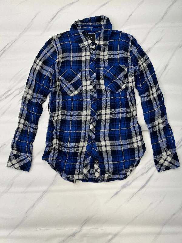 Top Long Sleeve By Rails In Plaid Pattern, Size: Xs