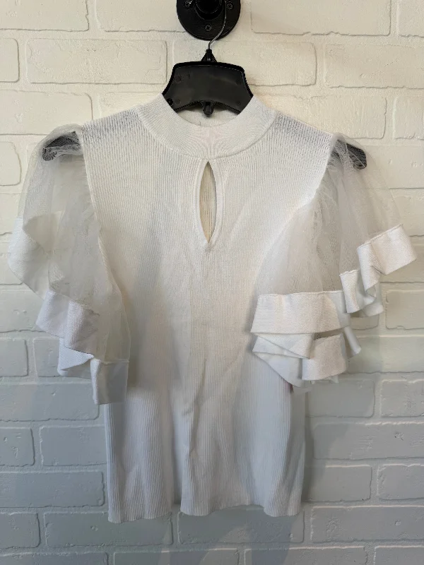 Top Short Sleeve By New York And Co In White, Size: L