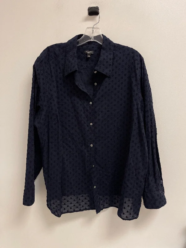 Top Long Sleeve By Talbots In Navy, Size: 3x