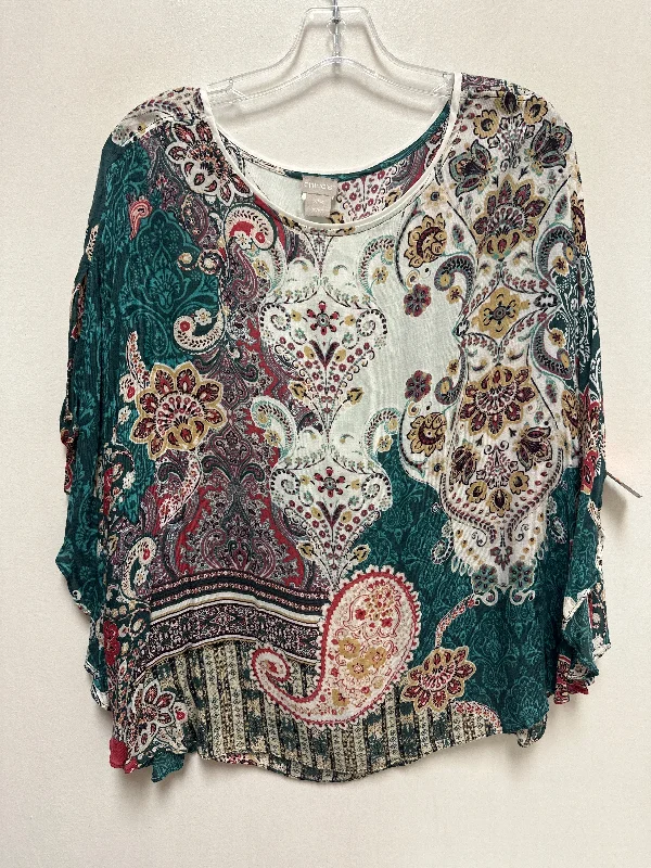 Top Short Sleeve By Chicos In Multi-colored, Size: M