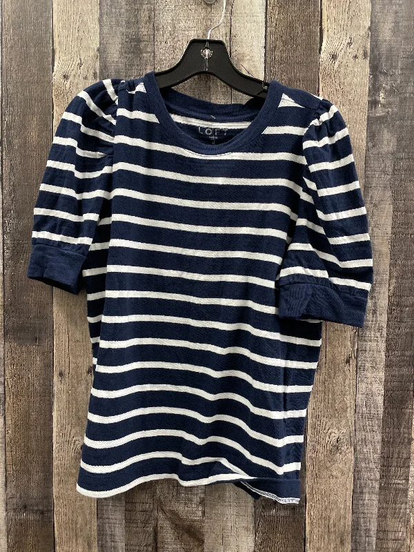 Top Short Sleeve By Loft In Striped Pattern, Size: L