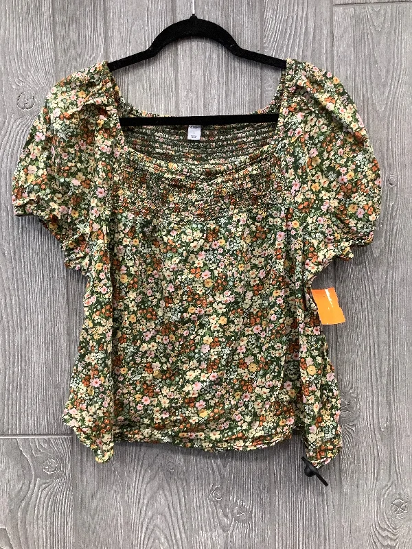 Top Short Sleeve By Old Navy In Floral Print, Size: L