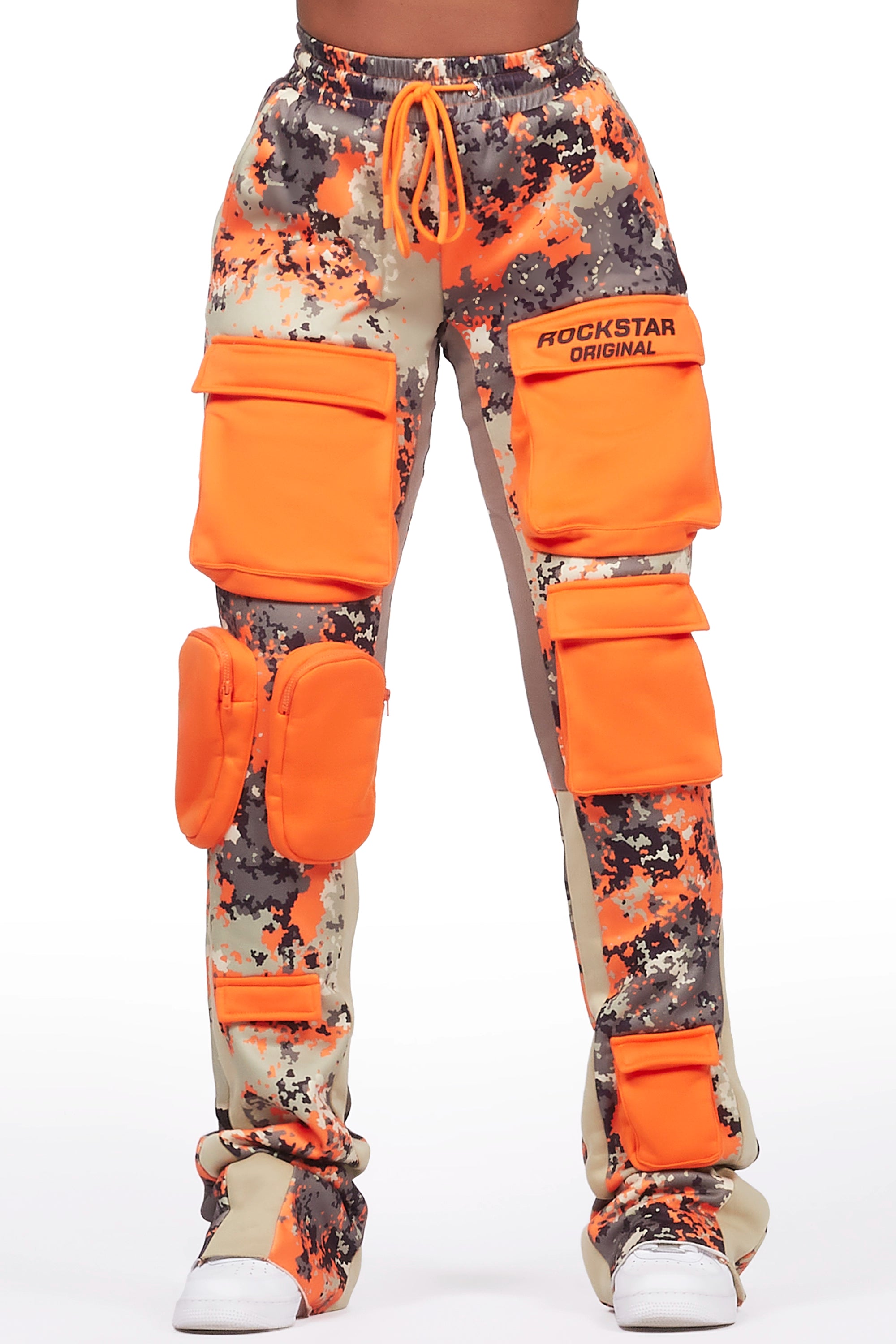 Norika Orange Digital Camo Stacked Track Pant