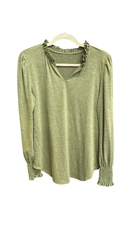 Top Long Sleeve By Clothes Mentor In Green, Size: L