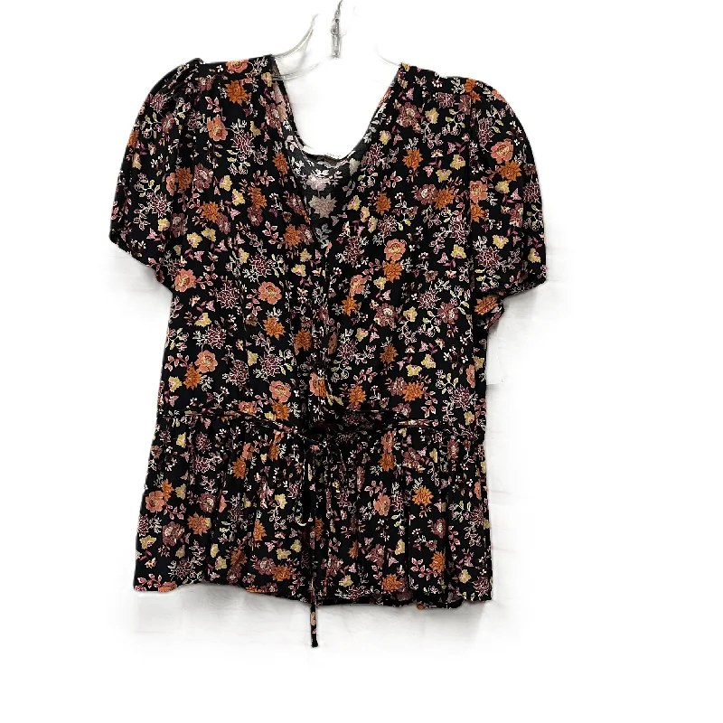 Top Short Sleeve By Loft In Floral Print, Size: M