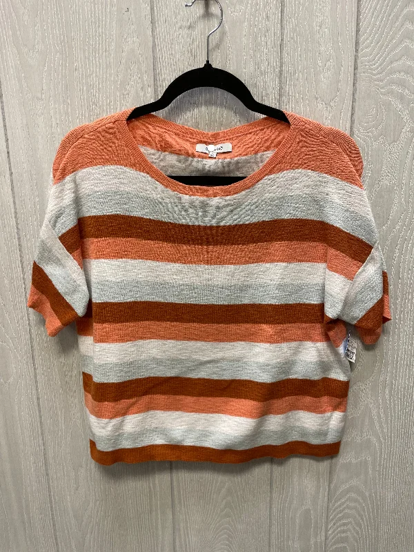 Top Short Sleeve By Madewell In Striped Pattern, Size: M