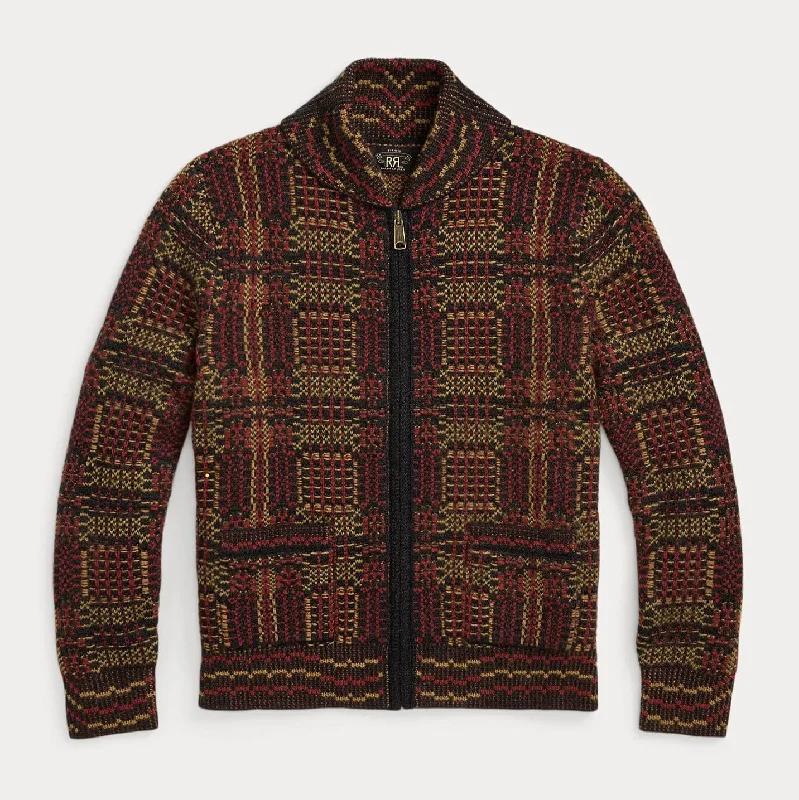 Double RL - Wool Jacquard Full-Zip Cardigan - Red Multi