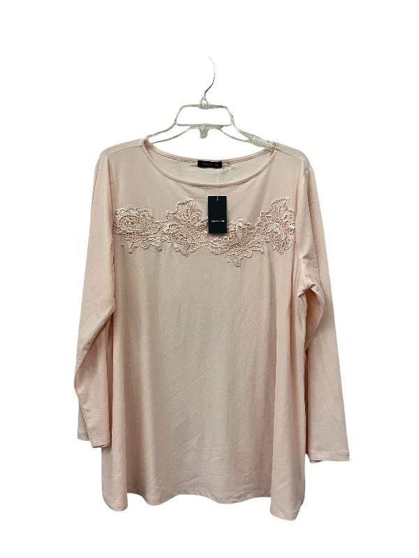 Top Long Sleeve By Verve Ami In Pink, Size: 1x