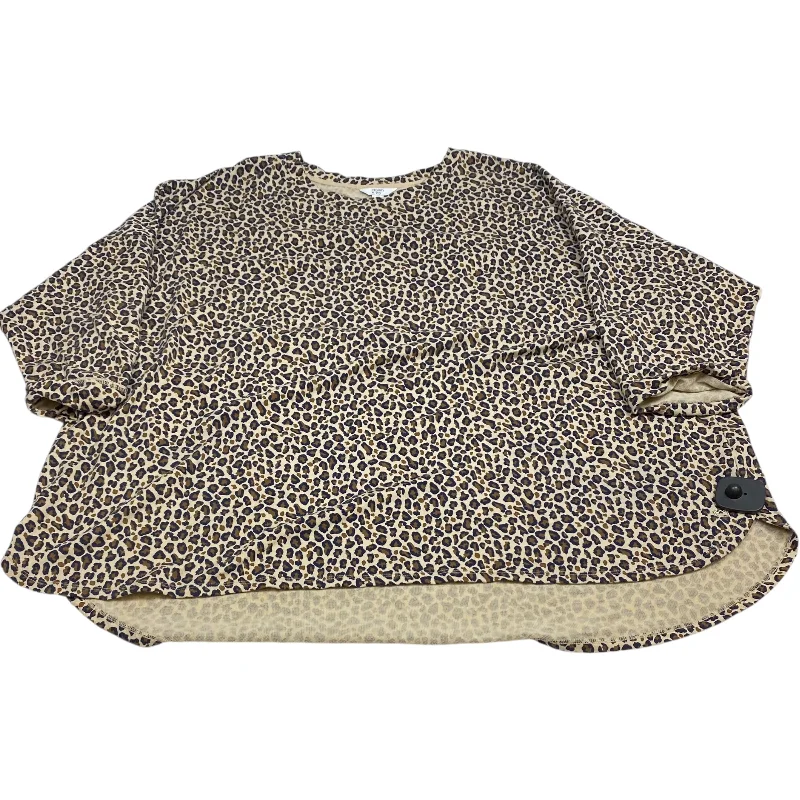 Top Long Sleeve By Crown And Ivy In Animal Print, Size: 4x