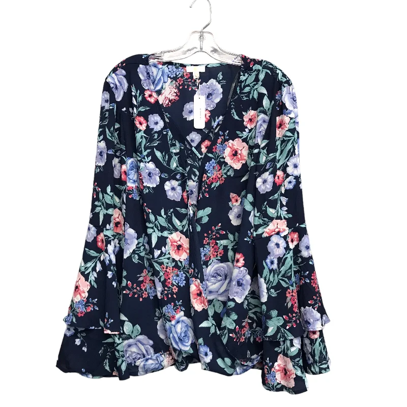 Top Ls By C In Floral Print, Size:2X