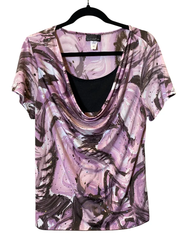 Top Short Sleeve By Brittany Black In Purple, Size: Xl