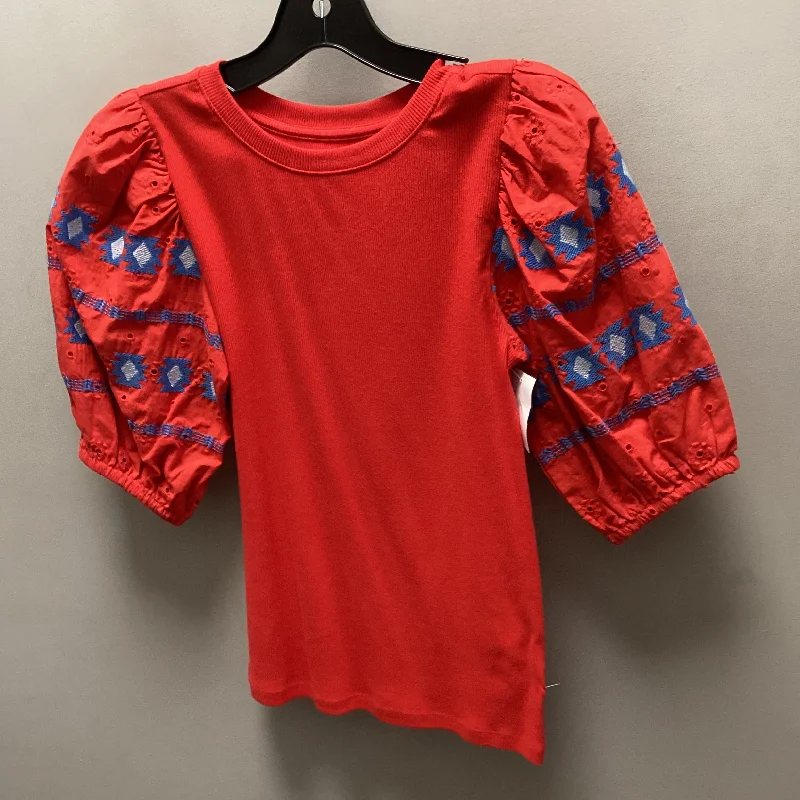 Top Short Sleeve By Loft In Red, Size: Xsp