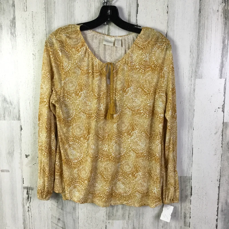 Top Long Sleeve By Chicos In Yellow, Size: L