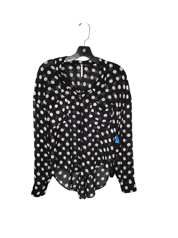 Top Long Sleeve By Free People In Polkadot Pattern, Size: Xs