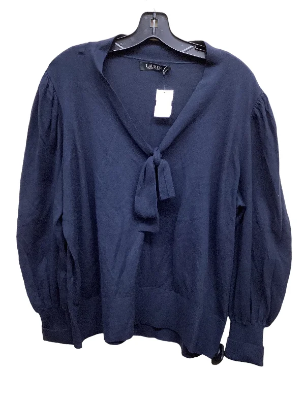 Top Long Sleeve By Lauren By Ralph Lauren In Blue, Size: 2x