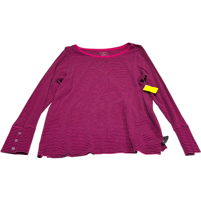 Top Long Sleeve By Talbots In Black & Pink, Size: 2x