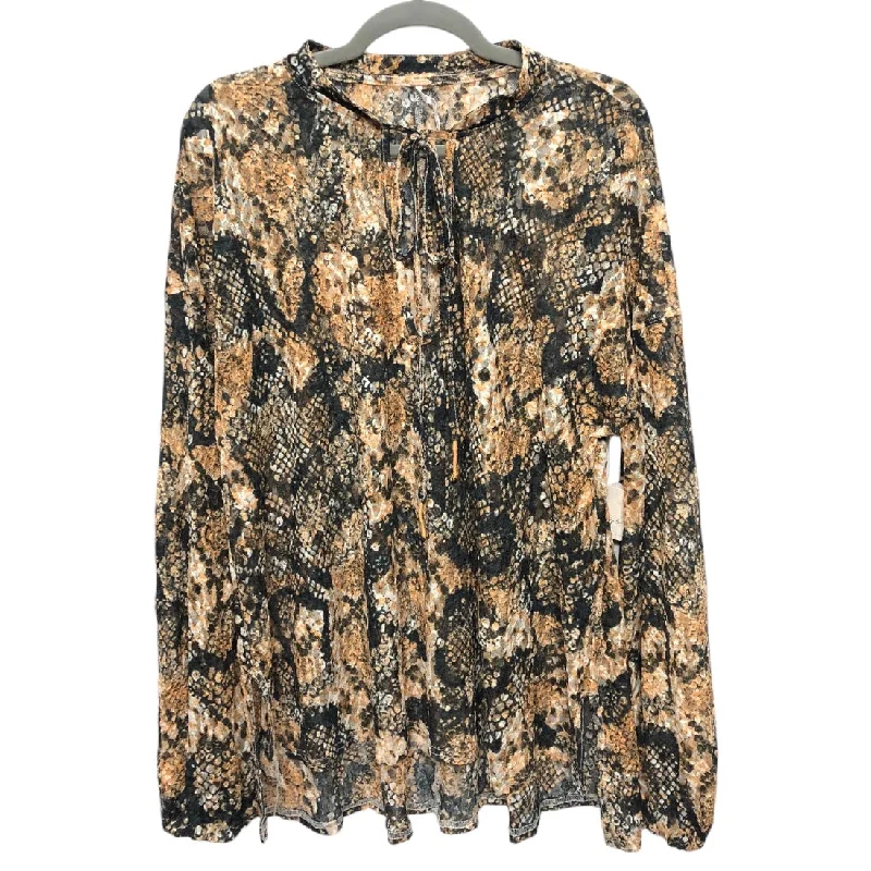 Top Ls By Free People In Snakeskin Print, Size:M