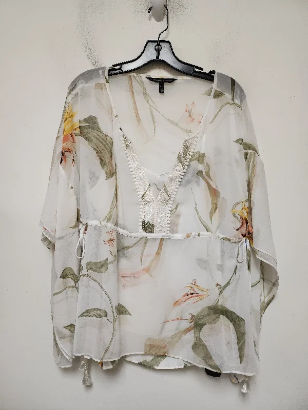 Top Long Sleeve By White House Black Market In Floral Print, Size: L