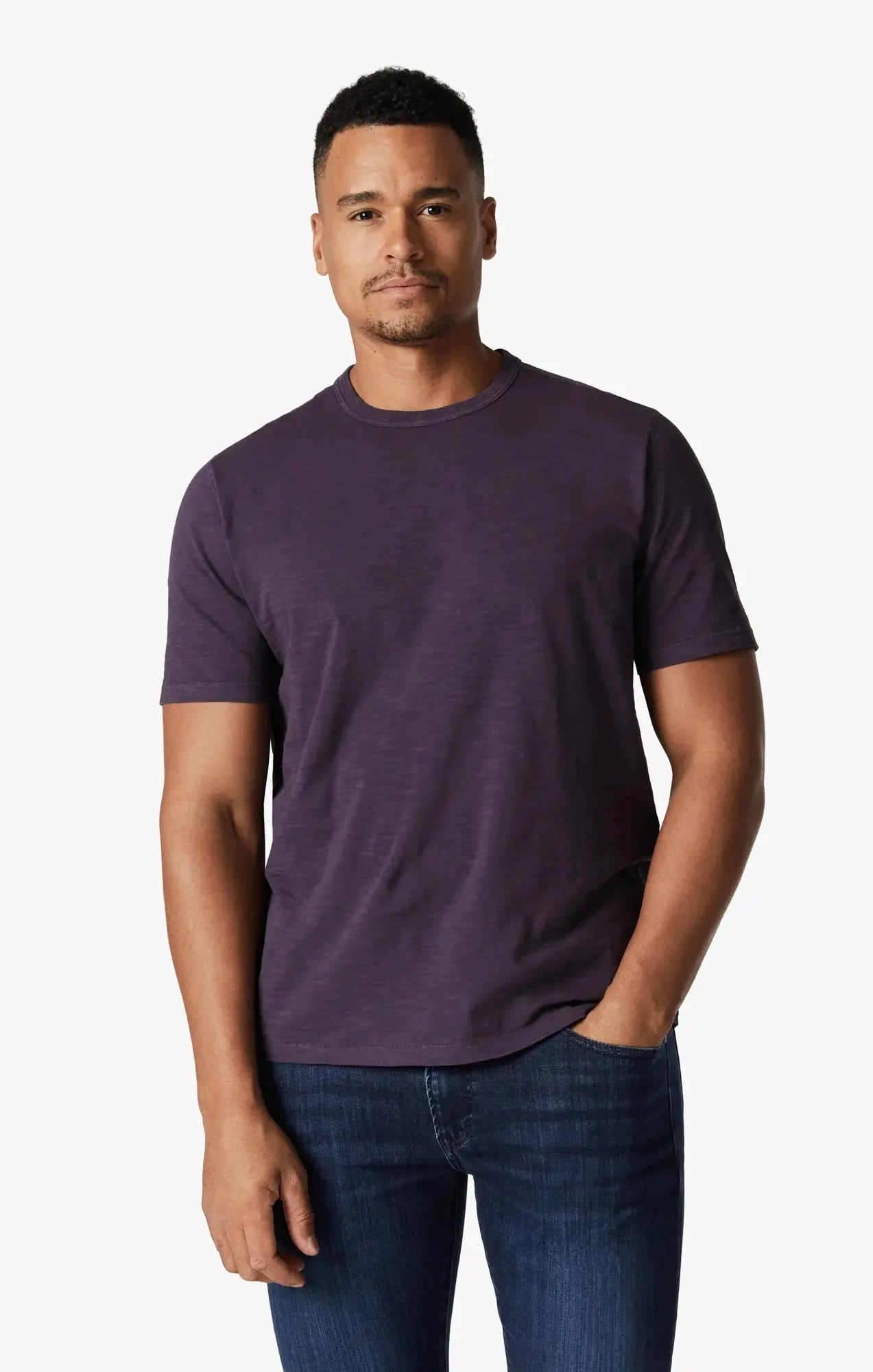 34 HERITAGE | Slub Crew Neck Tee | Sweet Grape