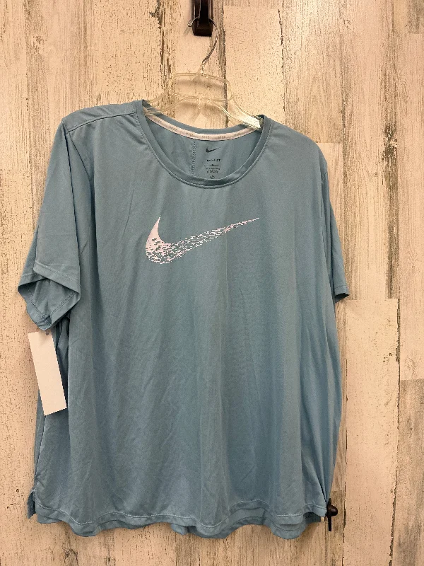 Blue Athletic Top Short Sleeve Nike Apparel, Size 2x