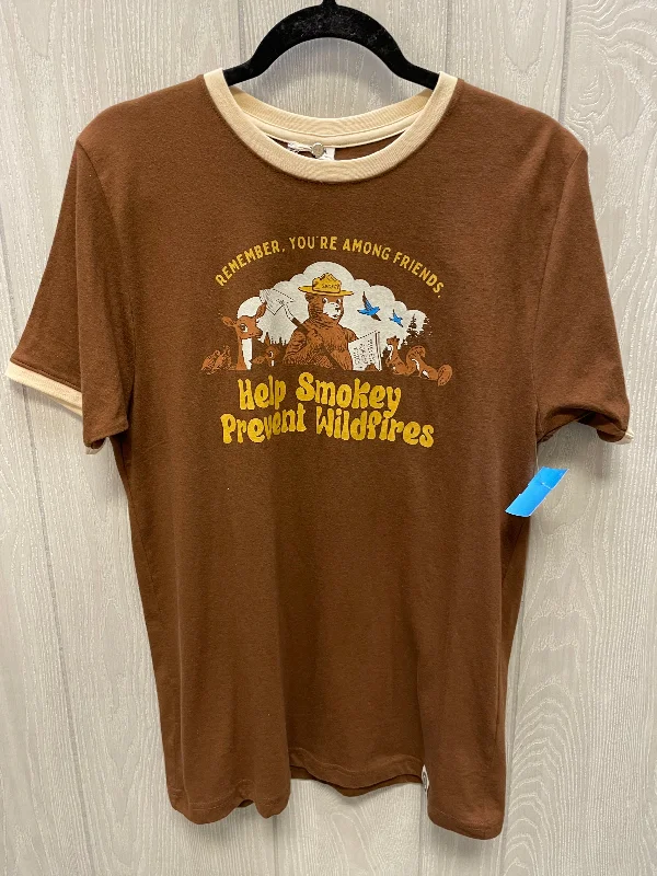 Top Short Sleeve By Clothes Mentor In Brown, Size: M