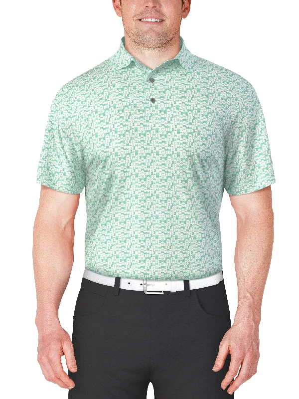 Men's Golf Ball Geo Printed Polo