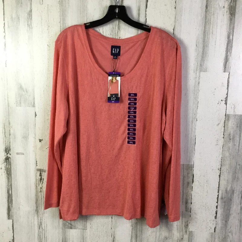 Top Long Sleeve Basic By Gap In Coral, Size: Xxl