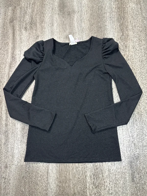 Top Long Sleeve By Bibi In Black, Size: S